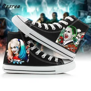cosplay canvas shoes girls casual high top star flat shoes printing joker leisure shoes free global shipping