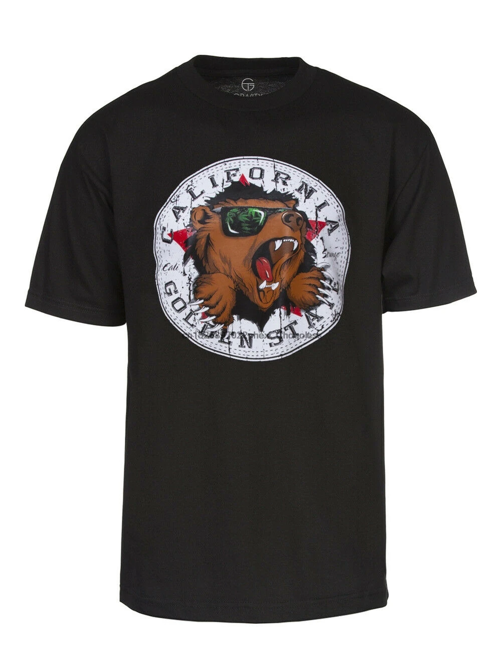 

Men's California Cool Bear Black Short-Sleeve T-Shirt