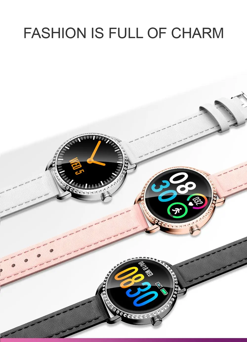 H7 женские Смарт-часы IP67 Водонепроницаемый мониторинг сердечного ритма Bluetooth Smartwatch для Android IOS фитнес-браслет PK H1 H2
