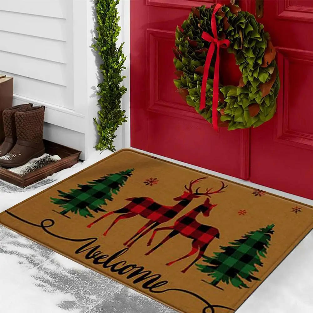 

Рождественский Придверный коврик, рождественские украшения, дверной коврик с Санта-Клаусом, коврик для входного пола, для украшения дома, д...