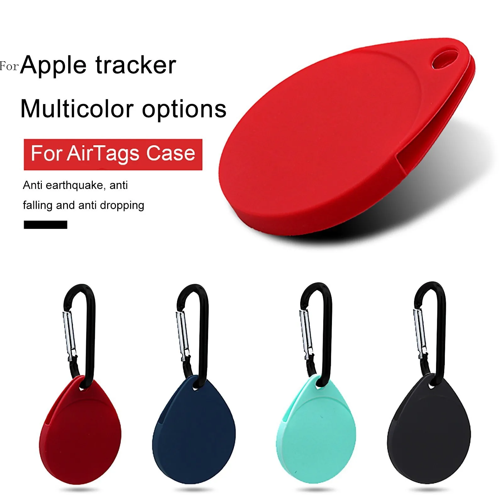 

Portable silicone protective cover suitable for Airtags used for anti-lost device key chain easy to use comfortable and durable
