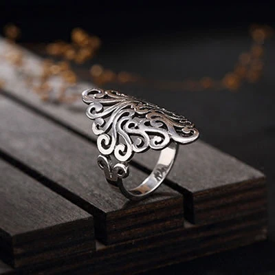 

Vintage 925 Sterling Silver Large Rings for Women Men Statement Finger Rings Girls Gifts Wholesale Anillos