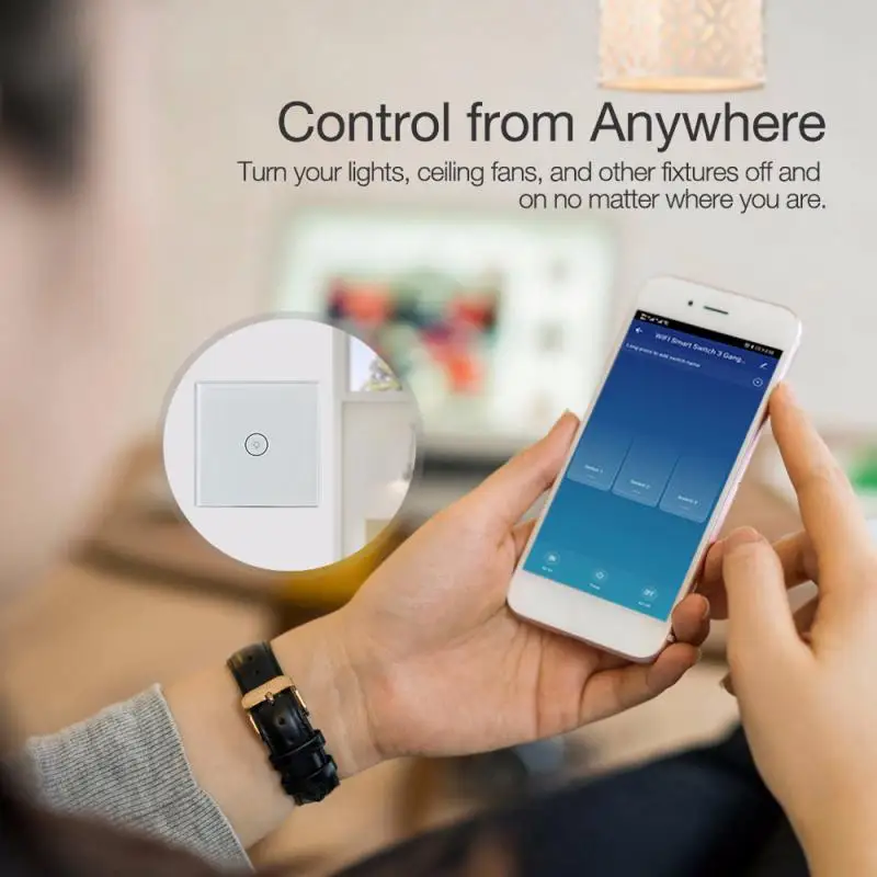 

Touch Switch Smart Switch Panel Wall Switch 1/2/3 Gang Wifi Light Switch EU Standard Home Switch Work With Alexa / Google Home