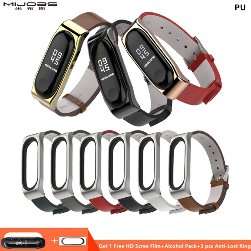 Классический ремешок Mijobs из полиуретана для браслета Xiaomi band3 умных наручных