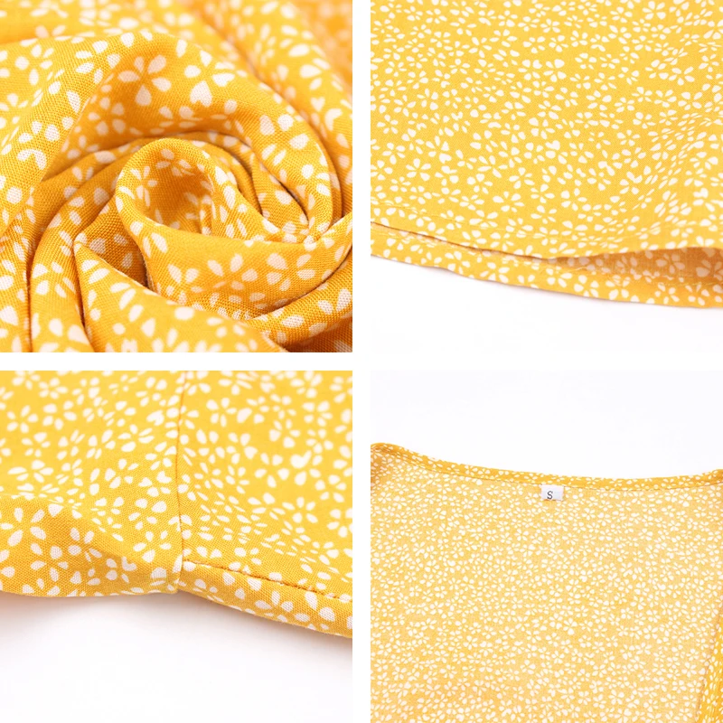 Женское платье с рукавом-бабочкой асимметричное пляжное в горошек V-образным