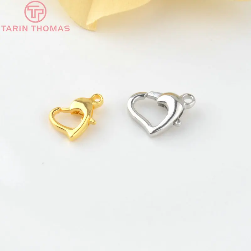 Застежки-карабины в форме сердца дельфина из латуни для соединения ожерелий и