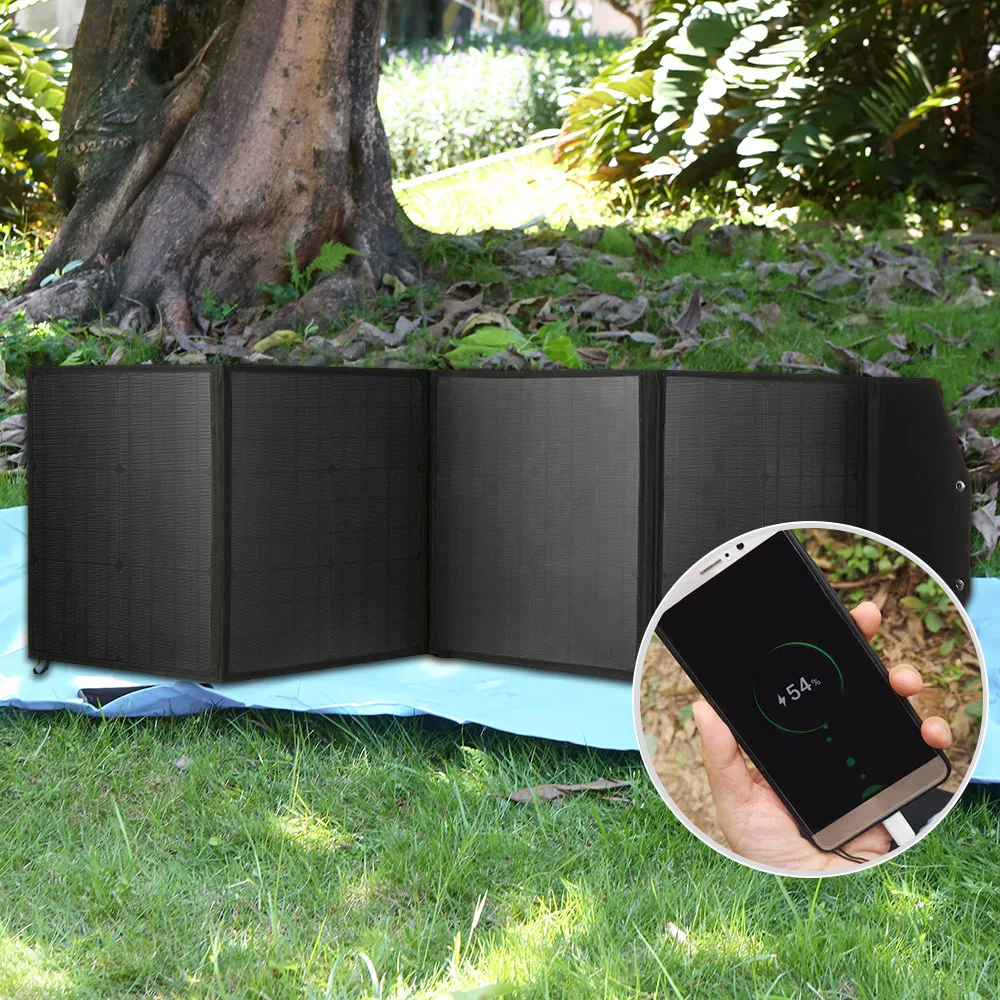 Складная зарядка на солнечной энергии солнечная батарея 80 Вт 2 порта USB|Солнечная