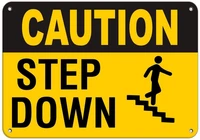 caution step down hazard sign watch your step signs label vinyl decal sticker kit osha safety label compliance signs 8
