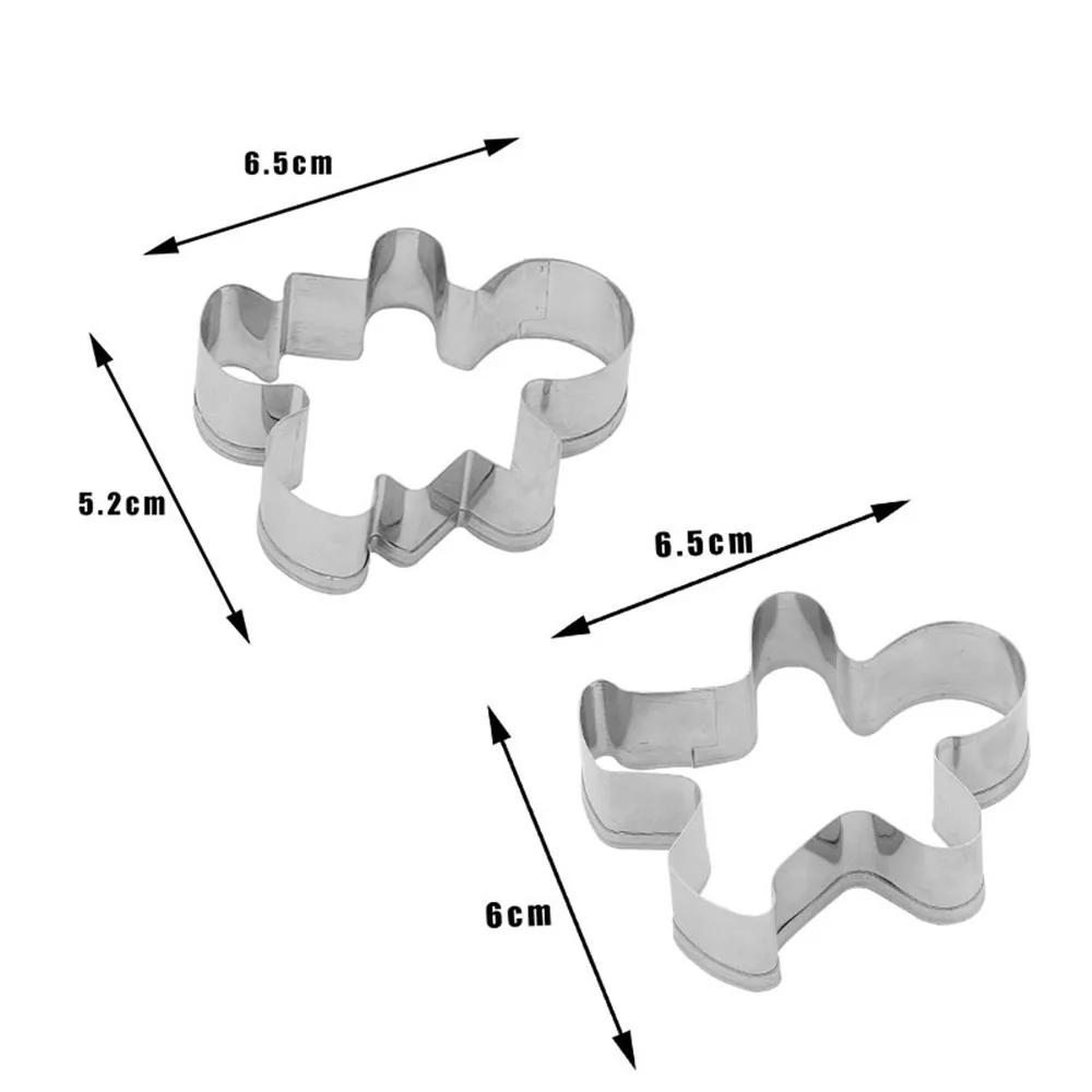 

2pcs Christmas Cookie Cutter Tools Aluminium Alloy Gingerbread Men Shaped Holiday Biscuit Mold Kitchen Cake Decorating Tools