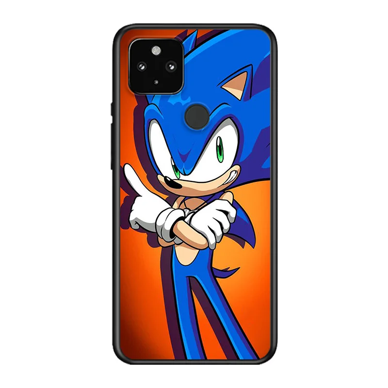 

Cartoon Cute Hedgehog Soft TPU Silicone Black Cover For Google Pixel 5 4A 5G 4 XL Phone Case