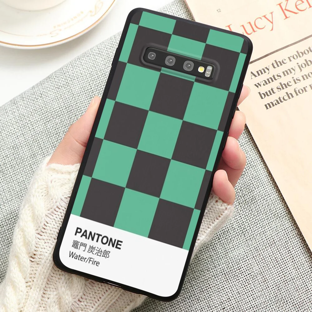 Черный стеклянный чехол для телефона Kamado Nezuko Kimetsu no Yaiba Demon Slayer Pantone Samsung Galaxy s20 Ultra s8