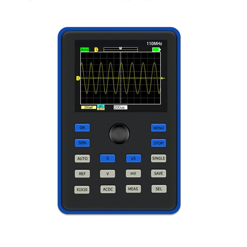 

Цифровой осциллограф с экраном 2,4 дюйма, частота дискретизации 500 Мбит/с, аналоговая полоса пропускания 110 МГц