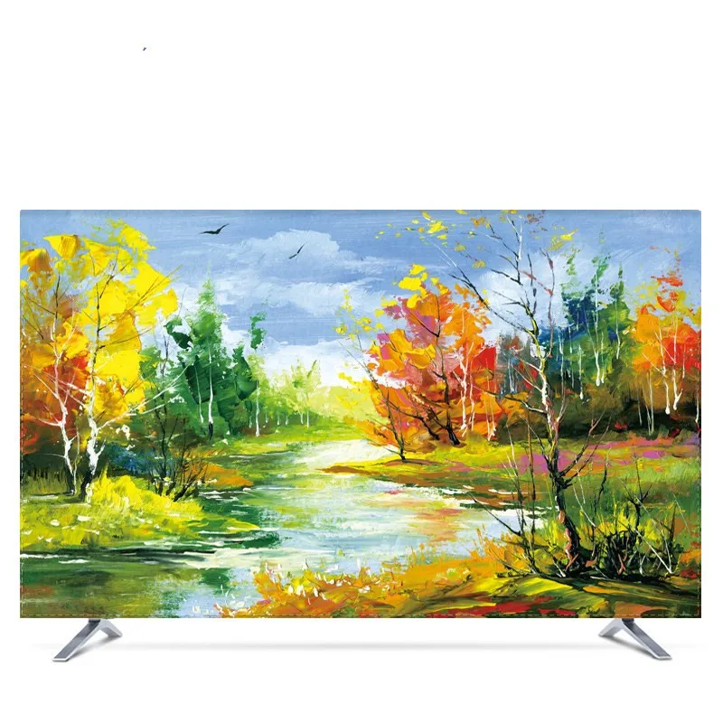 

Custom 19" - 80" 22 inch 75 inch Decorative Hood Cover for Screen LCD TV PC Painting Landscape Tree Waterproof Green Blue