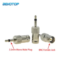 2pcslot bnc female jack to 3 5mm mono 18 male plug rf coaxial adapter bevotop connectors