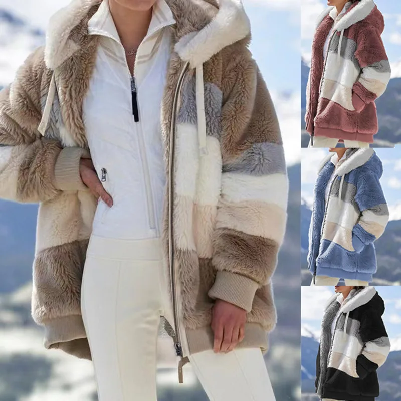 

2021 New Korean Autumn Winter Plush Hooded Jacket Women Sweatshirt Long-sleeved Pullovers Hoodies Harajuku Gothic Coat