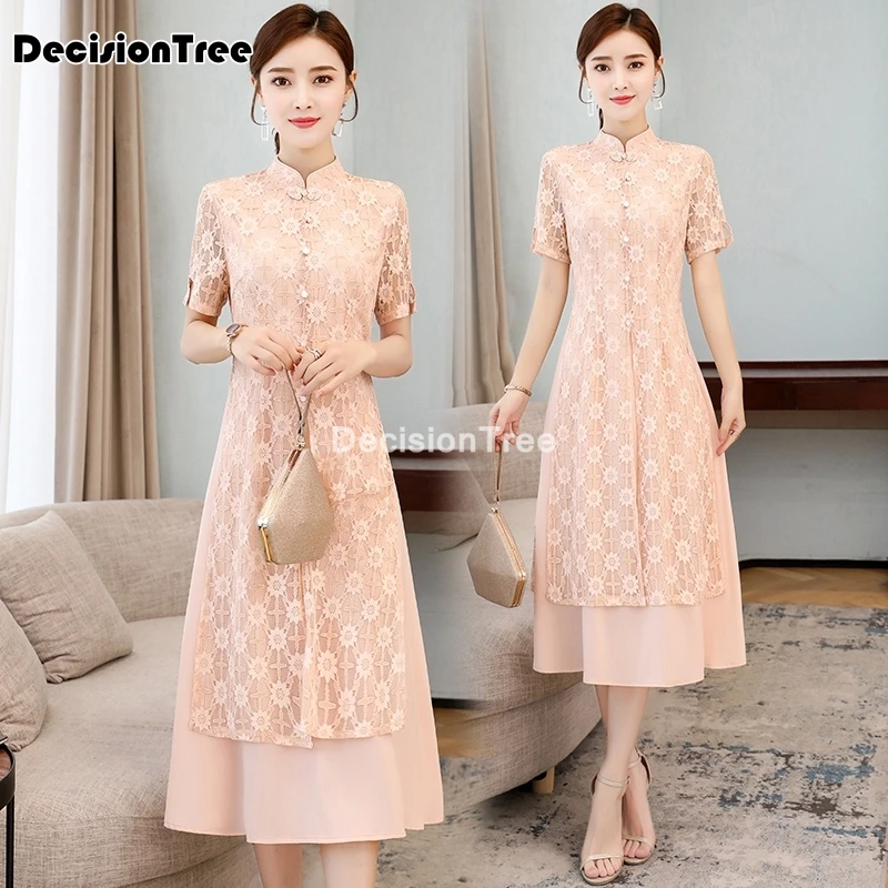 

2021 chinese dress traditional qipao dress vestidsos women female cheongsam elegant vintage party dress qipao