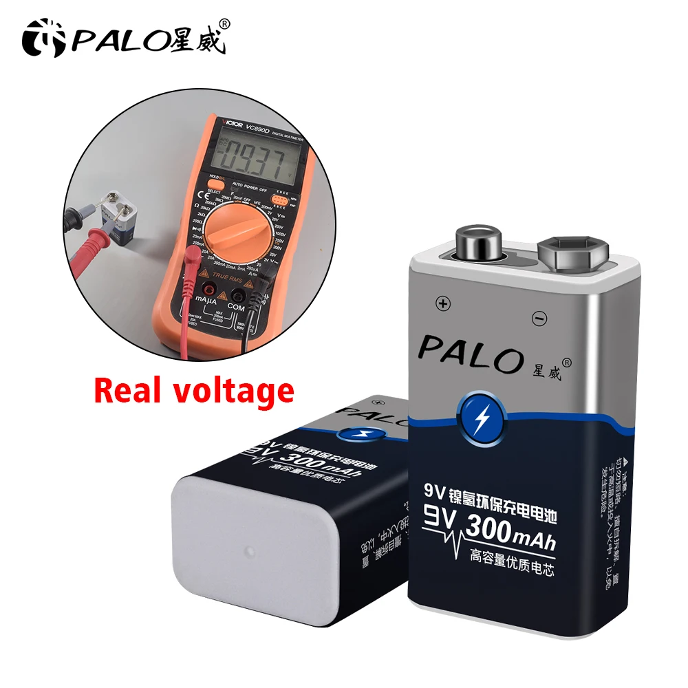 PALO аккумуляторная батарея 9V 6F22 Ni MH 300mah 9v для цифровой камеры с дистанционным