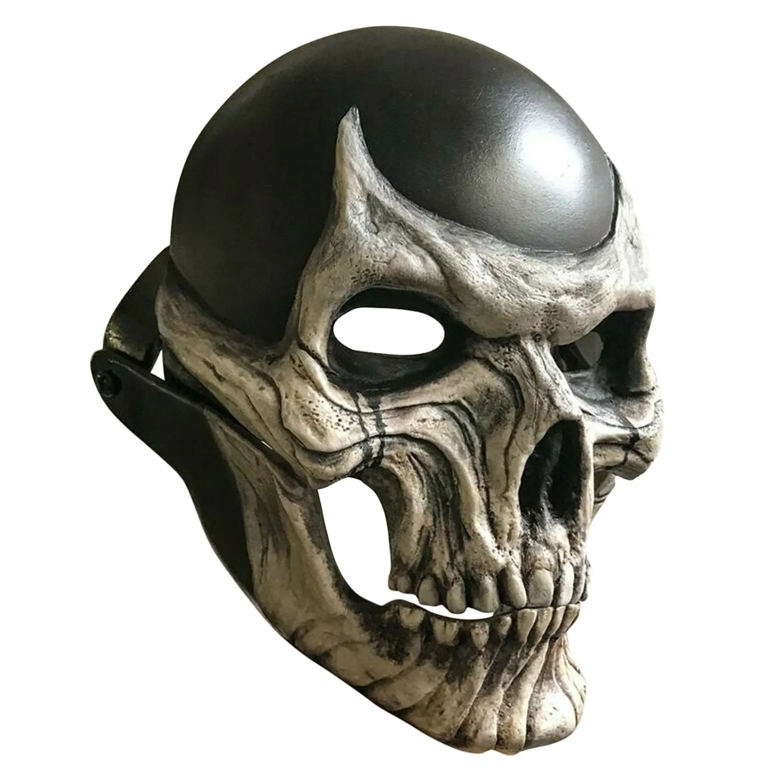 

Halloween Horror Full Head Skull Mask Helmet Movable Jaw Decoration Cosplay Scary Props Horror Costume Party Decor Headgear