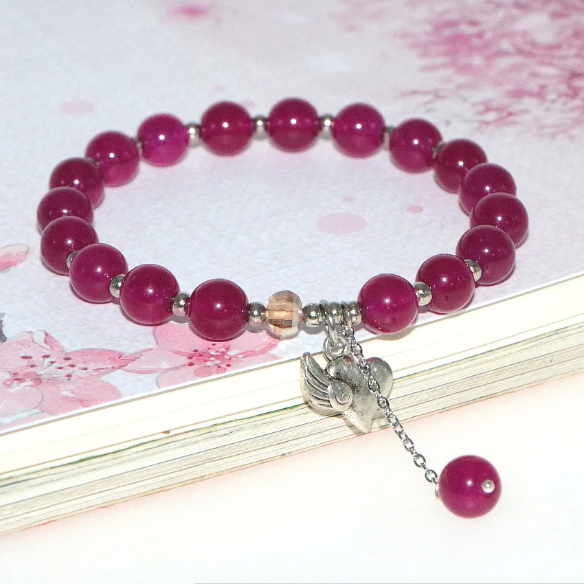 Original Ethnic Style Natural Stone Bracelet Opal Tourmalines Rubys Jades Woman Girl Gift Alloy Pendant Accessories Christmas | Украшения и