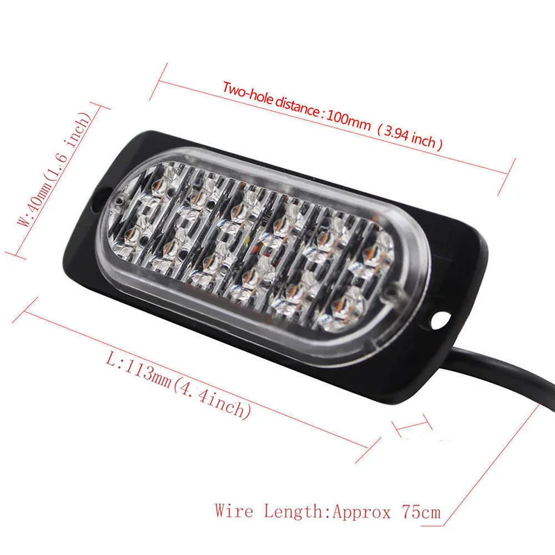 1х красный 36 Вт 12LED автомобильный Грузовик авариПредупреждение Як мигающий свет