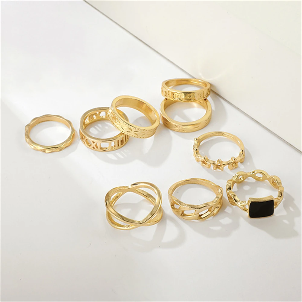 13 шт./компл. винтажные богемные геометрические шарнирные кольца набор для женщин