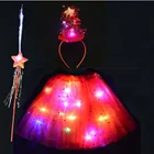Рождественская Милая юбка-пачка с мигающими крыльями для девочек, светодиодная светящаяся повязка на голову, Сказочная модель, Хэллоуин, косплей