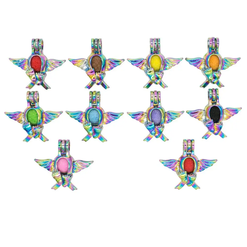 REYOW 10 шт. Красочные Крылья ангела детская жемчужная подвеска в форме клеток