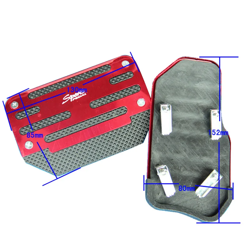 POSSBAY Universal Aluminum Automatic Series 2 Pieces Red and Black Non-Slip Car Pedal Cover Set Kit Footrest Foot | Автомобили и