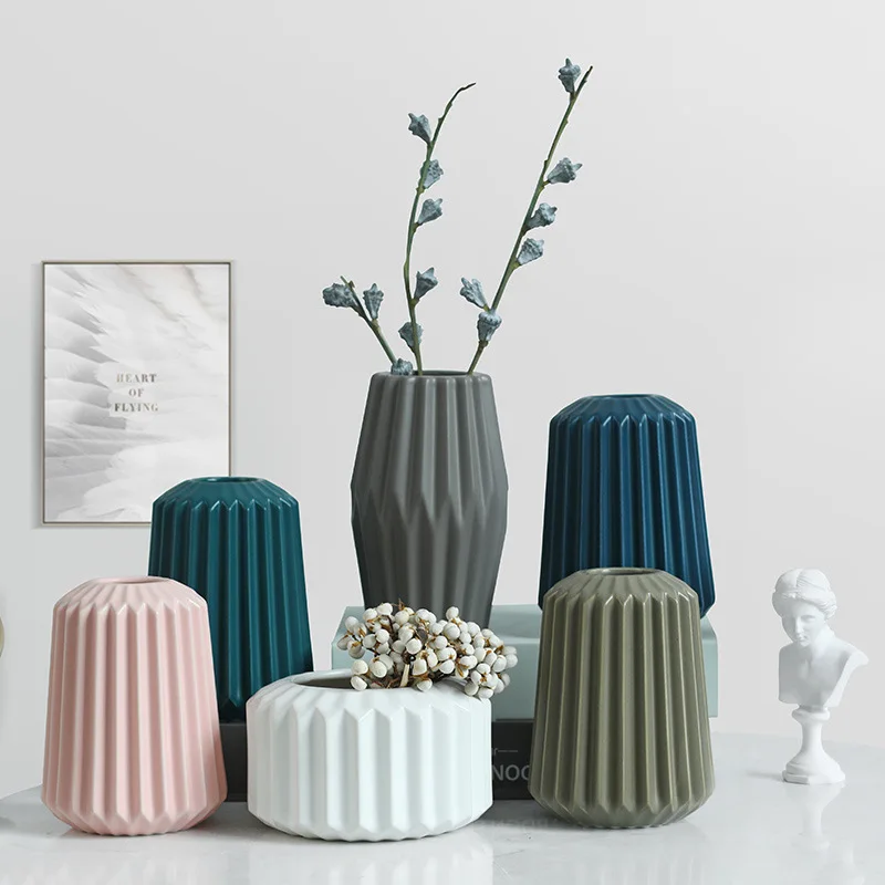 

Nordic Style Home Furnishing Creative Wine Cabinet Decoration Vase Decoration Restaurant Table Dry Flower Arrangement Ceramic