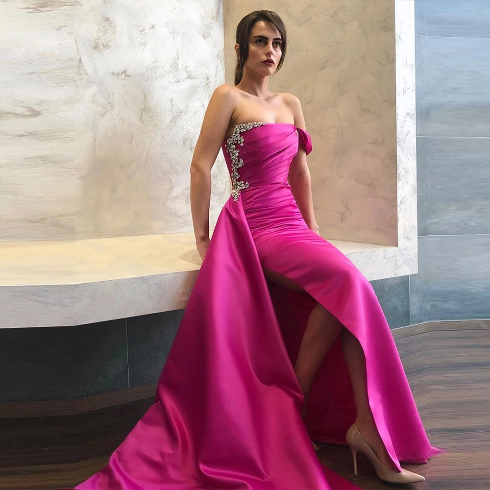 Bbonlinedress вечерние платья русалки 2020 Длинные без бретелек с кристаллами и бисером