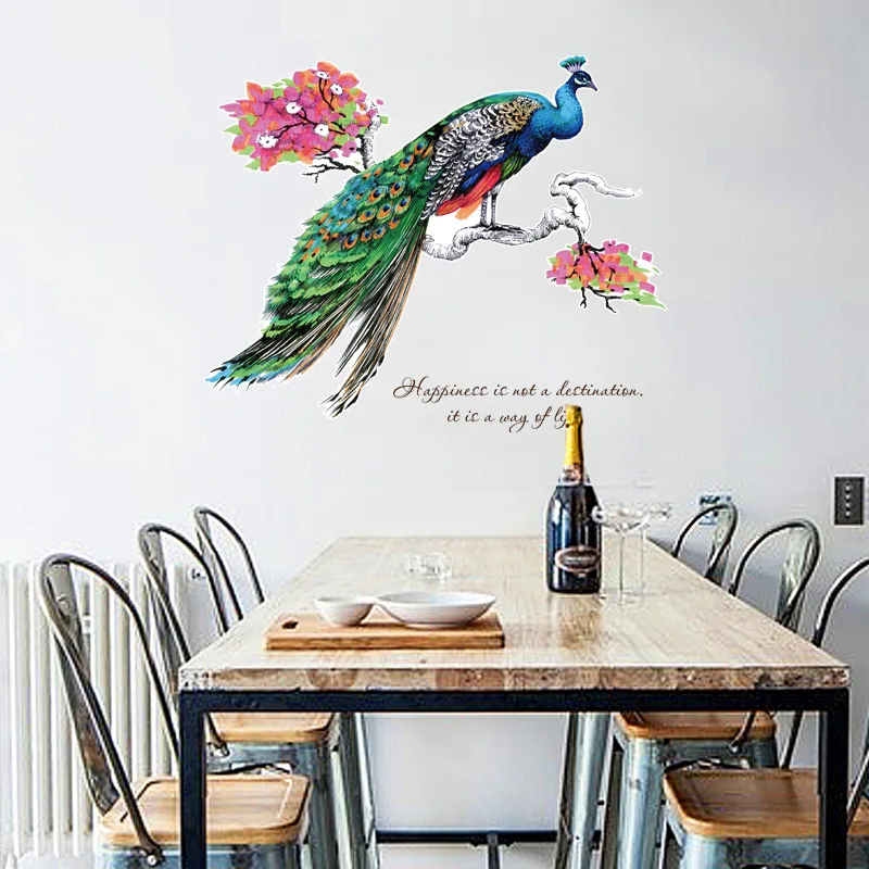 

Peacock Home Decor Adesivo De Parede Art Decals 3D DIY Wallpaper Decoration For Kids Rooms Wall Stickers