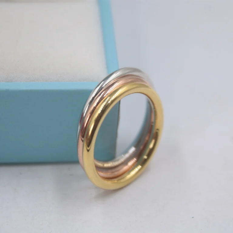 Женское гладкое кольцо из чистого розового золота 18 К подарочное обручальное с