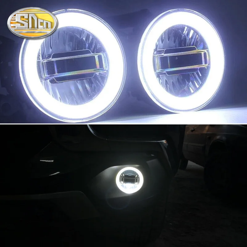 

3-IN-1 Functions Auto LED Angel Eyes Daytime Running Light Car Projector Fog Lamp For Mitsubishi Montero Pajero Sport 2013-2021