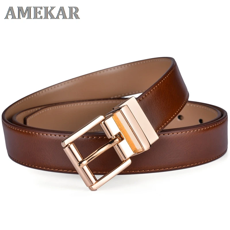 

Mens Belt Reversible 2.8cm Wide 100% Genuine Leather Dress Casual Belts for men,One Reverse for 2 Colors