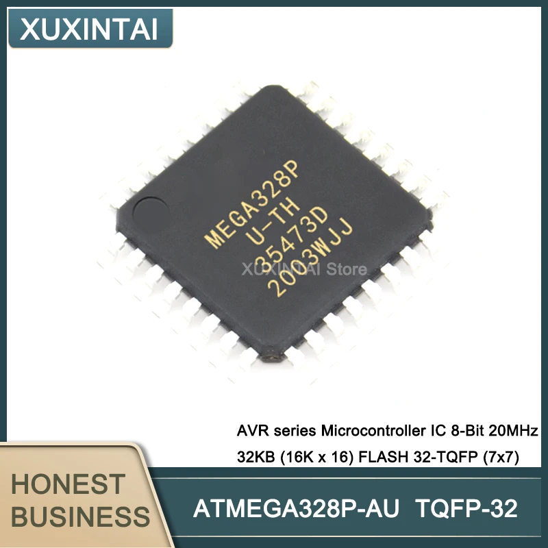 

10 шт./лот ATMEGA328P-AU ATMEGA328P AVR series Microcontroller IC 8-Bit 20MHz 32KB (16K x 16) FLASH TQFP-32 (7x7)