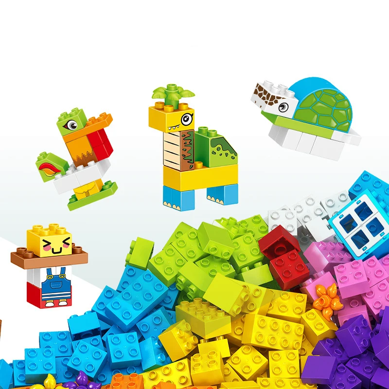 Наборы строительных блоков 100 шт. классический городской поезд зоопарк Алфавит