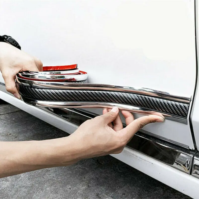 Car Styling Door Sill Protector Carbon Fiber Moulding Strip Trim Front Bumper | Mouldings