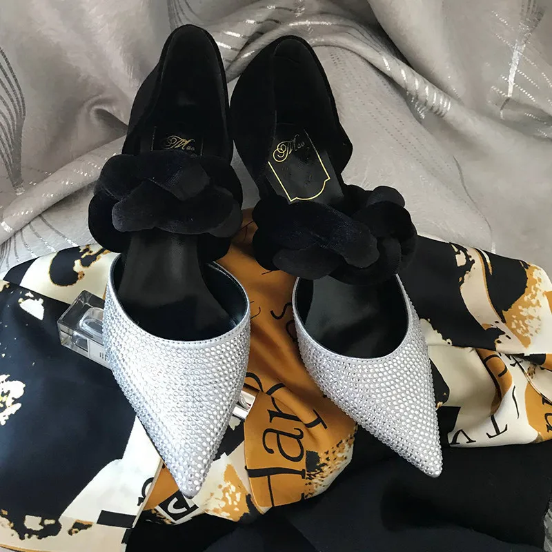 Женские туфли стразы на высоком каблуке женские смешанных цветов женская обувь с