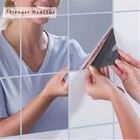 9 шт.компл. квадратная зеркальная плитка, самоклеящаяся зеркальная Настенная Наклейка для ванной комнаты, гостиной, Серебряный квадратный самоклеящийся Декор #4