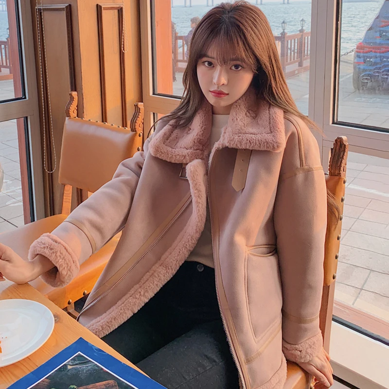 Женское зимнее пальто из овечьей шерсти новинка 2021 Корейская кашемировая