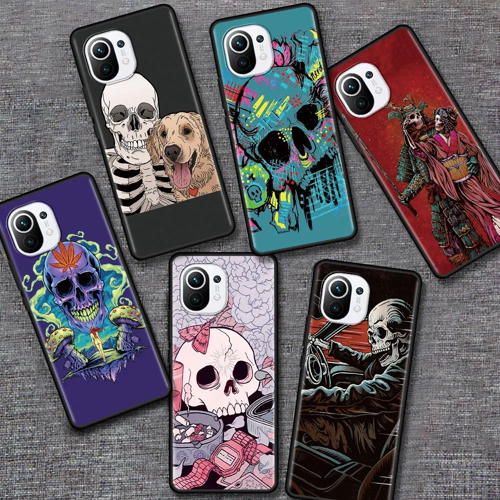 

Phone Case for Xiaomi Mi 10T Pro Note 10 11 Lite 5G 9T A2 8 Lite CC9 11Ultra CC9E 9 Soft Bag Grim Mower Skull Skeleton Creative