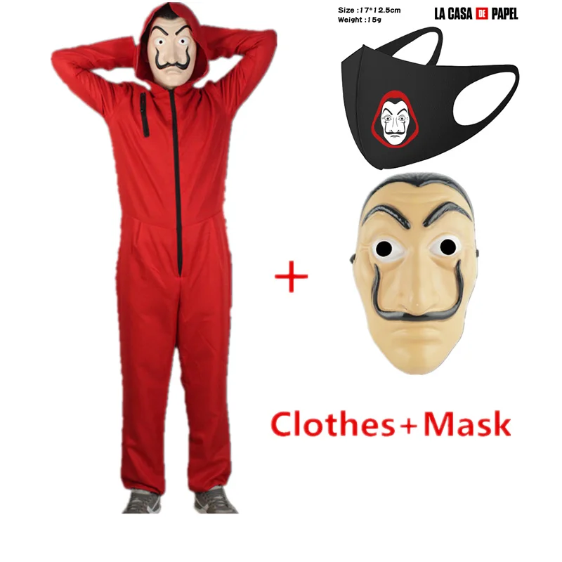 salvador dali movie costume money heist the house of paper la casa de papel cosplay halloween party costumes with face mask free global shipping