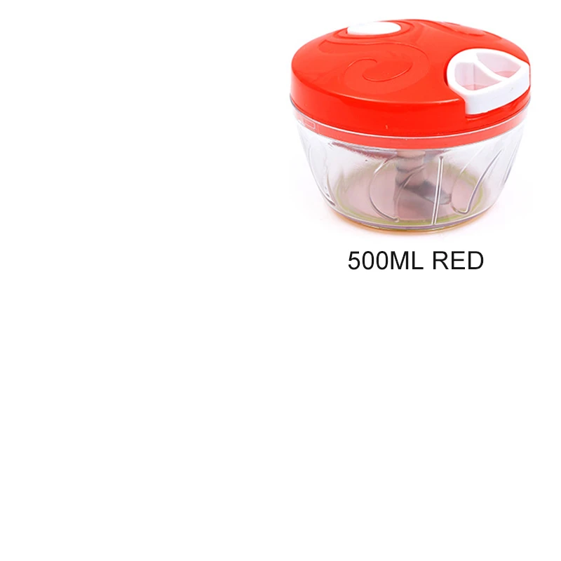 500ML RED Мощность ful ручной мясорубки ручной Мощность Еда измельчитель Мясорубка блендер миксер чтобы нарезать мясо фрукты овощи орехи трав мясорубка мясорубка электрическая измельчитель электрический электромясорубка блендер - Цвет: 500ML RED