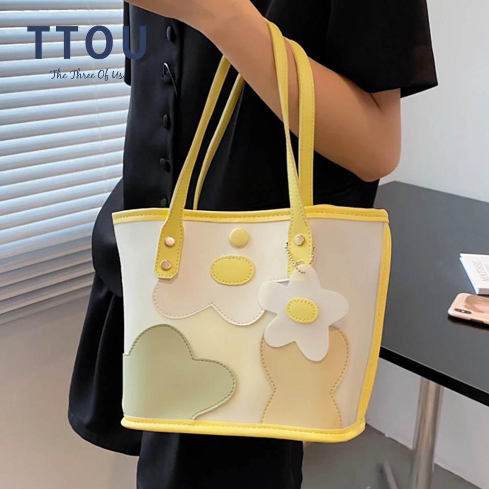

Women Fashion PVC Transparent Print Shoulder Underarm Handbags Casual Ladies Large Capacity Shopping Totes Female Shoulder Bag