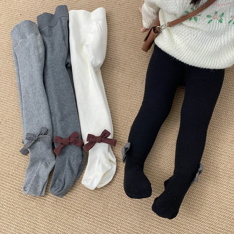 

Winter Warm Baby Girl Leggings Bowknot Newborn Pantyhose Hand-Stitched Dance Socks Velvet Children Tights Stockings 1-6 YearsOld