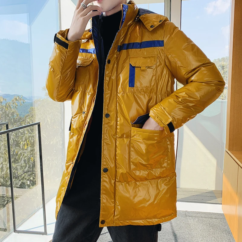 Men's down jacket personalty style comfortable and casual keep warm gloosy color trendy coat high quality