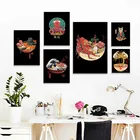 Постер и принты японского самурая кошка рамен Картина на холсте картины на стену классический декоративный домашний декор Obrazy