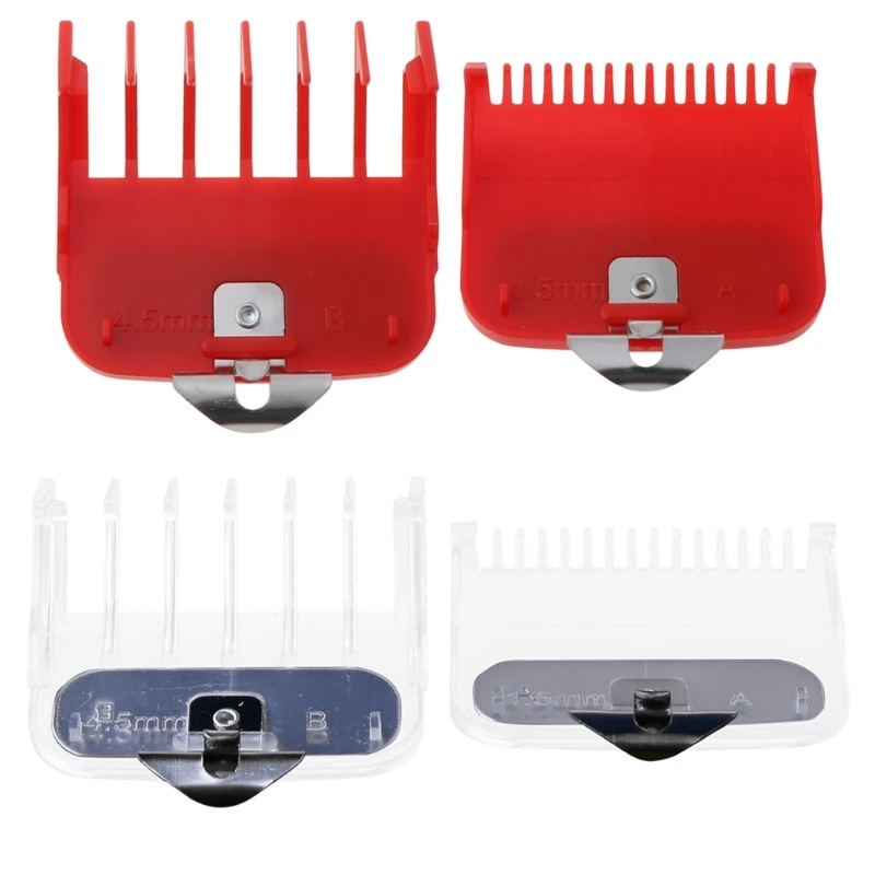 

2022 New 2pcs 1.5mm 4.5mm Barber Shop Styling Guide Comb Set Hair Trimmer Attachment Hairdresser Clipper Cutting Limit Combs