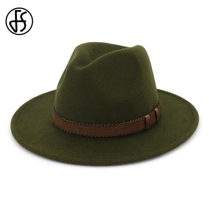 Мужская фетровая шляпа FS шерстяная Классическая Трилби с широкими полями в