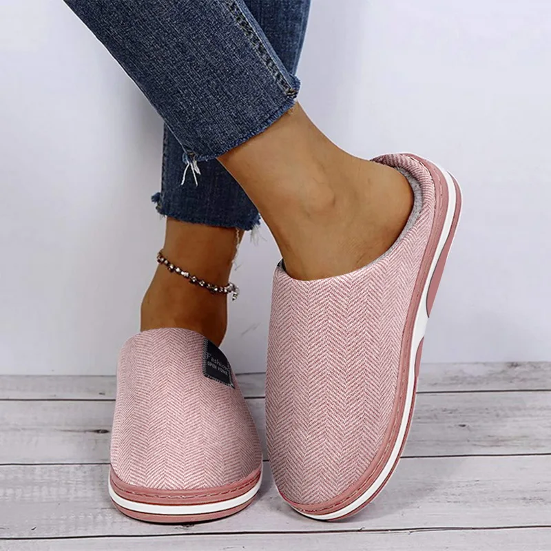 

WomenNew Style Causual House Slippers Winter Warm Soft Non-slip Indoor Bedroom Couples Cosy Slippers Plush Slippers